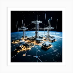 An Abstract Representation Of Britains Telecom Achievements Captured Overseas In Concept Art Its Art Print