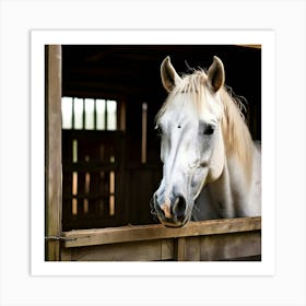 Head Purebred Equestrian Beauty Window Horse Shed Rural Farm Photo Horizontal Mare Hobby (5) Art Print