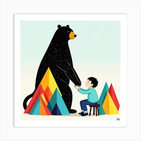 Boy And A Bear 3 Art Print