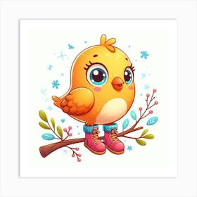 Cute Yellow Bird Art Print