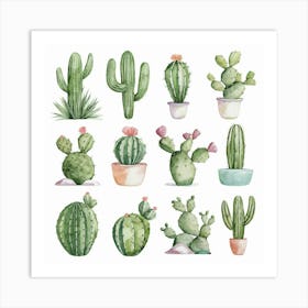 Watercolor Cactus Art Print