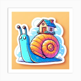 Snail With A House Art Print