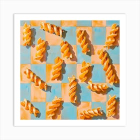 Fusilli Pastel Checkerboard 1 Art Print