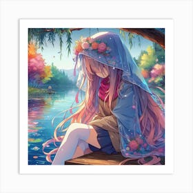 Anime Girl, Person, Person, Person, Person, Person Art Print