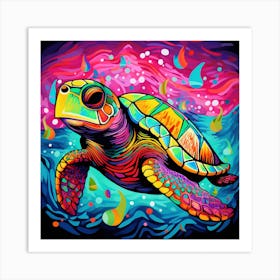 Psychedelic Turtle Art Print