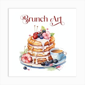 Foodie Brunch Art Watercolor Art Print