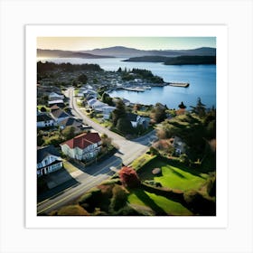 Community City Road Aerial Street Town Suburbia Puget Sound Commute Architecture Car Dron (5) Art Print