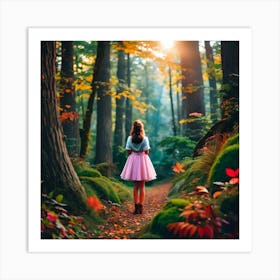 Little Girl In The Forest 1 Art Print