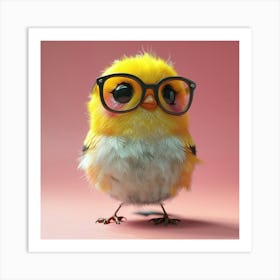 Cute Bird With Glasses 1 Art Print