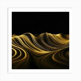 Golden Waves - Wave Stock Videos & Royalty-Free Footage Art Print