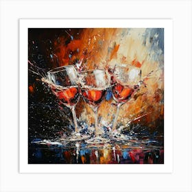 Three Wine Glasses Art 1 Art Print