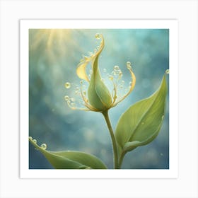 Water Droplets On A Flower 1 Art Print