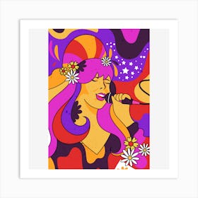 Psychedelic Woman Art Print