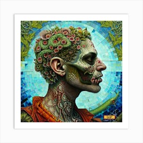 Man With A Head Full Of Plants Art Print