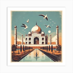 Taj Mahal travel poster wall art print Art Print