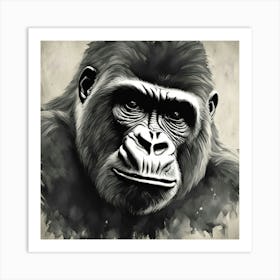 Gorilla Portrait Art Print