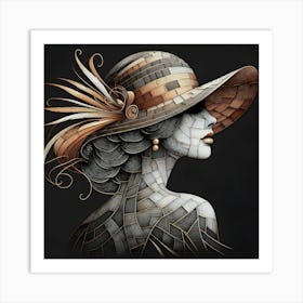 Portrait Of A Woman In A Hat 1 Art Print