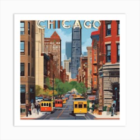 Chicago Travel Poster Art Print 11 Art Print