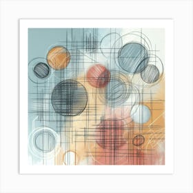 Abstract Circles Canvas Print 2 Art Print