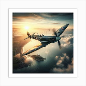 Spitfire In Flight Art Print