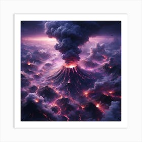 Volcano In The Clouds Art Print