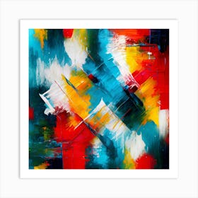 Abstract Art With Bold Colours Dynamic Compositions And Expressive Thick Oil Paint Brushstrokes Art Print