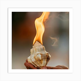 Sea Shell On Fire Art Print