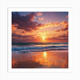 Sunset On The Beach 8 Art Print