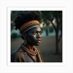 African Woman With Afro Art Print