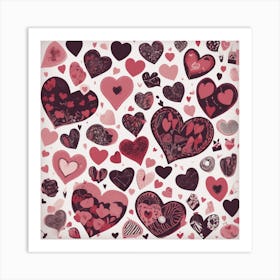 Valentine'S Day Hearts Art Print