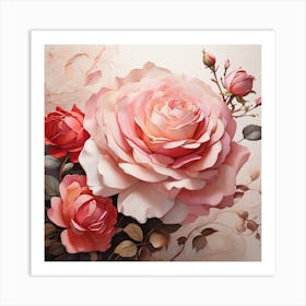 Pink Roses Art Print