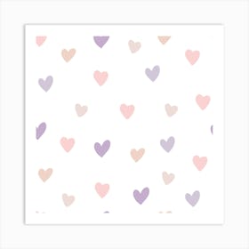 Ditsy little hearts pattern Art Print