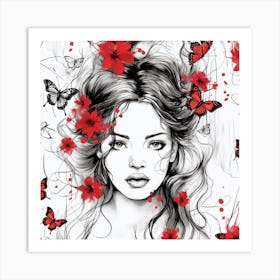 Butterfly Girl 28 Art Print