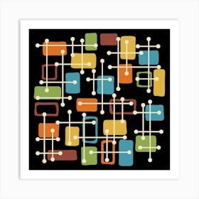 Mid Century Modern Abstract Composition Art Print