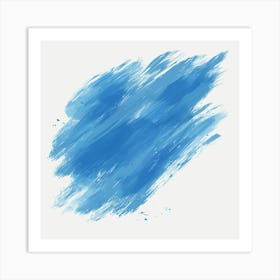 Blue Brush Stroke Art Print