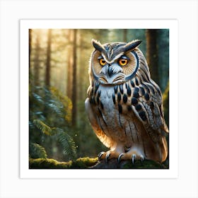 Owl In The Forest 73 Art Print