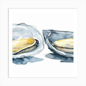 Watercolor Of Oysters Art Print