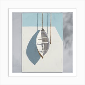 White Boat Art Print