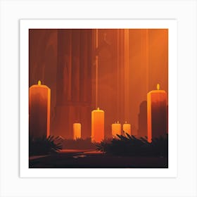 Candles In The Church Art Print