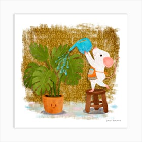 Mice And Plants Square Art Print