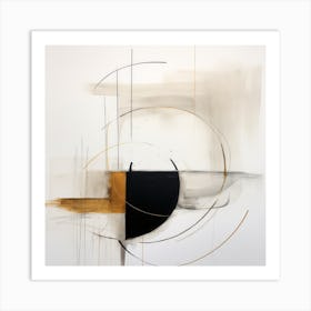 Black Beige Minimalist Forms 7 Art Print