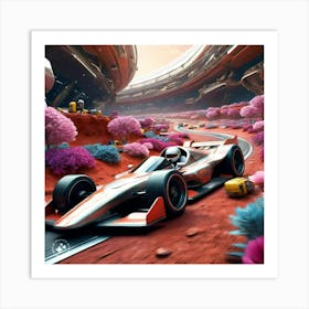 Race Car In Space Art Print