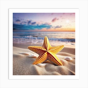 Starfish On The Beach 3 Art Print