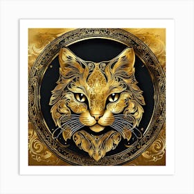 Gold Cat 1 Art Print