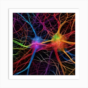 Colorful Neurons Art Print