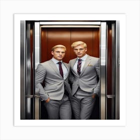 Elevator Men Art Print