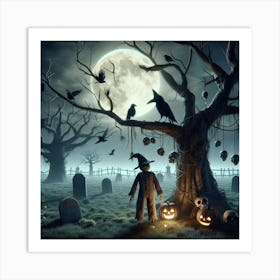 Halloween Graveyard 1 Art Print