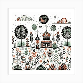 Russian Folk Art 3 Art Print