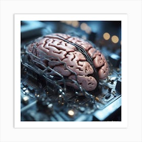 Brain On A Circuit Board 85 Art Print