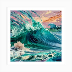 Abstract And Color Splash Fusion Of The Ocean Art Print Art Print